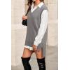 imageArachampampCloz Womens Wool Blend Side Slit High Low Versatile V Neck Fall Tunic Sweater Vests 2025Grey