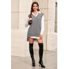 imageArachampampCloz Womens Wool Blend Side Slit High Low Versatile V Neck Fall Tunic Sweater Vests 2025Grey