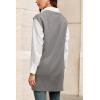 imageArachampampCloz Womens Wool Blend Side Slit High Low Versatile V Neck Fall Tunic Sweater Vests 2025Grey