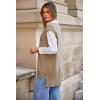 imageArachampampCloz Womens Wool Blend Side Slit High Low Versatile V Neck Fall Tunic Sweater Vests 2025Khaki