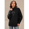 imageArachampampCloz Womens Wool Blend Turtleneck Fall Winter Casual Ribbed Oversized Sweater Tops 2025Black