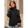 imageArachampampCloz Womens Wool Blend Turtleneck Fall Winter Casual Ribbed Oversized Sweater Tops 2025Black