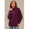 imageArachampampCloz Womens Wool Blend Turtleneck Fall Winter Casual Ribbed Oversized Sweater Tops 2025Dark Red