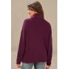 imageArachampampCloz Womens Wool Blend Turtleneck Fall Winter Casual Ribbed Oversized Sweater Tops 2025Dark Red