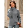 imageArachampampCloz Womens Wool Blend Turtleneck Fall Winter Casual Ribbed Oversized Sweater Tops 2025Grey