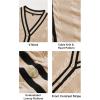 imageArachampampCloz Summer Sweater Vest Women Spring Cap Sleeve V Neck Striped Button Casual Cardigan Sweater Knit Tank Tops 2025Apricotblack