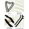 imageArachampampCloz Summer Sweater Vest Women Spring Cap Sleeve V Neck Striped Button Casual Cardigan Sweater Knit Tank Tops 2025Whiteblack
