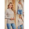 imageArachampampCloz Womens Fall Ribbed Wool Blend Sweater Mock Neck Casual Outfits Long Sleeve Fitted Tops Trendy 2024Apricot
