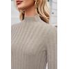 imageArachampampCloz Womens Fall Ribbed Wool Blend Sweater Mock Neck Casual Outfits Long Sleeve Fitted Tops Trendy 2024Apricot