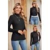 imageArachampampCloz Womens Fall Ribbed Wool Blend Sweater Mock Neck Casual Outfits Long Sleeve Fitted Tops Trendy 2024Black