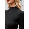 imageArachampampCloz Womens Fall Ribbed Wool Blend Sweater Mock Neck Casual Outfits Long Sleeve Fitted Tops Trendy 2024Black