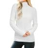 imageArachampampCloz Womens Fall Ribbed Wool Blend Sweater Mock Neck Casual Outfits Long Sleeve Fitted Tops Trendy 2024Offwhite