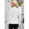 imageArachampampCloz Womens Fall Ribbed Wool Blend Sweater Mock Neck Casual Outfits Long Sleeve Fitted Tops Trendy 2024Offwhite