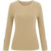 imageArachampampCloz Womens Fitted Pullover Sweaters Long Sleeve Mock Neck Knitted Tops Fall Fashion 2022Dark Apricot