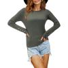 imageArachampampCloz Womens Fitted Pullover Sweaters Long Sleeve Mock Neck Knitted Tops Fall Fashion 2022Gray
