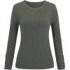 imageArachampampCloz Womens Fitted Pullover Sweaters Long Sleeve Mock Neck Knitted Tops Fall Fashion 2022Gray
