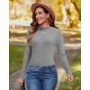 imageArachampampCloz Womens Fitted Pullover Sweaters Long Sleeve Mock Neck Knitted Tops Fall Fashion 2022Greyb