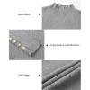 imageArachampampCloz Womens Fitted Pullover Sweaters Long Sleeve Mock Neck Knitted Tops Fall Fashion 2022Greyb