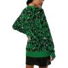 imageArachampampCloz Womens Leopard Print Long Sleeve Crew Neck Casual Knitted Pullover Sweater TopsGreen
