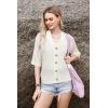 imageArachampampCloz Womens Lightweight Cardigan Short Sleeve Shrugs Button Crochet Knit Fashion Sweaters Tops Cozy Clouds Beige