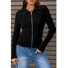 imageArachampampCloz Womens Wool Blend Fall Fashion Zip Up Cardigan Sweaters 2025 TrendyBlack