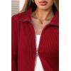 imageArachampampCloz Womens Wool Blend Fall Fashion Zip Up Cardigan Sweaters 2025 TrendyDark Red