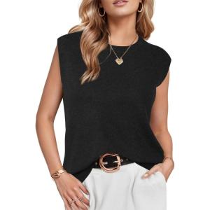 imageArachampampCloz Womens Wool Blend Mock Neck Sweaters Vest Business Casual Trendy Tops Fall Outfits 2025Black5046