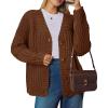 imageArachampampCloz Womens Wool Blend Chunky Knit Winter Cardigan Sweaters 2025Brown