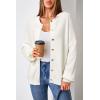 imageArachampampCloz Womens Wool Blend Oversized Cardigan Sweaters Button Down Casual Winter ClothingOffwhite