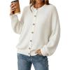 imageArachampampCloz Womens Wool Blend Oversized Cardigan Sweaters Button Down Casual Winter ClothingOffwhite