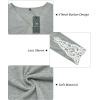 imageArachampampCloz Womens Long Sleeve Lace Fall Tops Solid V Neck Button Henley Shirt Casual Tunic BlouseLight Gray