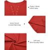 imageArachampampCloz Womens Long Sleeve Lace Fall Tops Solid V Neck Button Henley Shirt Casual Tunic BlouseRed02