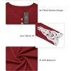 imageArachampampCloz Womens Long Sleeve Lace Fall Tops Solid V Neck Button Henley Shirt Casual Tunic BlouseWine
