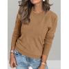 imageArachampampCloz Womens Soft Knit Sweater Fall Dressy Casual Pullover TopsAdark Apricot