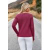 imageArachampampCloz Womens Summer Fall Scalloped Lace Cuff Crewneck Tops Textured ShirtsBwine Red