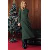 imageArachampampCloz Womens Wool Blend Mock Neck Tie Waist Fall Winter Pleated Sweater Dress 2025Army Green