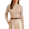 imageArachampampCloz Womens Wool Blend Fall Seamless Rip Resistant Warm Layered Tops Business Casual SweatersAapricot