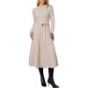 imageArachampampCloz Womens Wool Blend Mock Neck Tie Waist Fall Winter Pleated Sweater Dress 2025Apricot