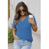 imageArachampampCloz Womens Wool Blend Summer Fall Tops Lightweight Business Casual BlousesHeather Blue