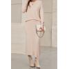 imageArachampampCloz Womens Wool Blend Sweater 2 Piece Sets Fall Business Lounge Long Sleeve Top Midi Dress Outfits 2025Apricot
