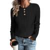 imageArachampampCloz Womens Swaters 2024 Fall Fashion Outfits Long Sleeve Crewneck Knit Tops Ruffle Casual TShirts Cute Tees BlousesBlack