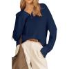 imageArachampampCloz Womens Wool Blend Quarter Zip Pullover Sweater Trendy Winter Soft Casual Lapel Oversized Fit TopNavy