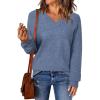 imageArachampampCloz Womens Wool Blend Sweaters V Neck Winter Business Casual Warm Tops 2025Denim Blue