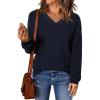 imageArachampampCloz Womens Wool Blend Sweaters V Neck Winter Business Casual Warm Tops 2025Navy