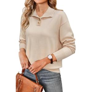 imageArachampampCloz Womens Swaters 2024 Fall Fashion Outfits Long Sleeve Crewneck Knit Tops Ruffle Casual TShirts Cute Tees BlousesApricot3174