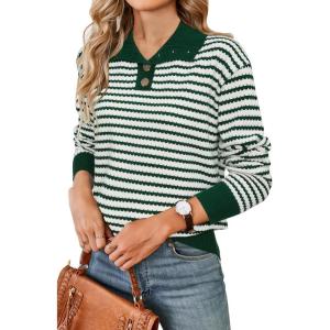 imageArachampampCloz Womens Swaters 2024 Fall Fashion Outfits Long Sleeve Crewneck Knit Tops Ruffle Casual TShirts Cute Tees BlousesGreen3170