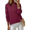 imageArachampampCloz Womens 100 Cotton Sweaters Crew Neck Winter Casual Relaxed Fit Cozy Sweatshirt Tops 2025Burgundy