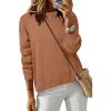 imageArachampampCloz Womens 100 Cotton Sweaters Crew Neck Winter Casual Relaxed Fit Cozy Sweatshirt Tops 2025Caramel
