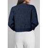 imageArachampampCloz Womens Wool Blend Sweaters Cropped Cardigan Bolero Shrug for DressesDark Blue