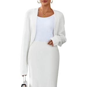 imageArachampampCloz Womens Wool Blend Sweaters Cropped Cardigan Bolero Shrug for DressesOffwhite